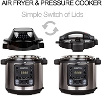 Cuisinière à pression électrique tout-en-un de haute qualité en acier inoxydable avec friteuse à air, double couvercle programmable, capacité de 6 L