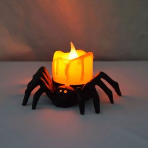 Halloween Candle Decoration <b>Party</b> Favors Pumpkin <b>Props</b> Led Spider Lamp Light - Product Image 2