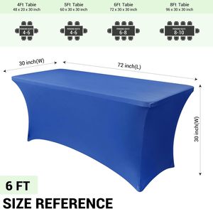 Wedding Party 6ft Spandex Stretch Eco-Friendly Wrinkle Free Durable <b>Tablecloth</b> - Product Image 3