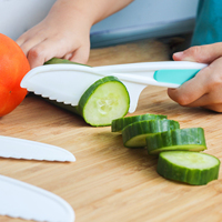 Enfants cuisine poignée ferme bords dentelés couteaux pour enfants 3 pièces ensemble cuisine couteau de cuisson ensemble