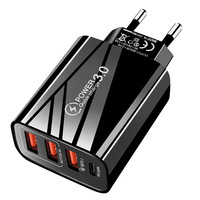 Adaptateur d'alimentation de voyage PD20W/QC3.0+9V/2A 3 USB Charge rapide Chargeur de téléphone portable 12W Prise standard EU/US