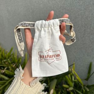 Low MOQ Custom Logo Printed Cotton <b>Drawstring</b> Bag Recyclable Eco-friendly Cotton Jewelry <b>Pouch</b> - Product Image 4