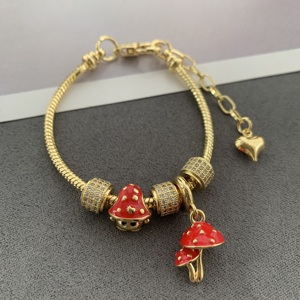 BD-L4642 fantastico <span class=keywords><strong>coccinella</strong></span> braccialetti di foglie di smalto <span class=keywords><strong>bracciale</strong></span> per ogni giorno Multi ciondoli di funghi braccialetti - Product Image 4