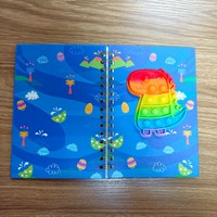 Cuaderno Espiral con Diseño de Dibujos Animados, Juguete Antiestrés Pop It, Cuaderno de Hojas Sueltas de Colores, Diario para Aliviar el Estrés, Bloc de Notas A5 al por Mayor