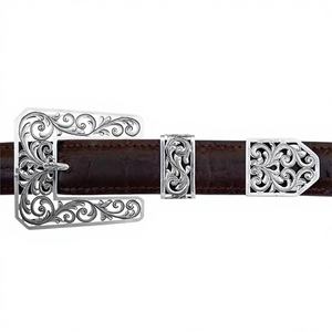 Boucle de ceinture personnalisable en argent allemand The Cattleman avec une ou deux boucles et boîte d'expédition améliorée - Product Image 1