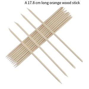 SunelPort Bâtonnets jetables en bois de bouleau pour nail art, 17,8 cm de long, 100 pièces par paquet, outil de pointillage double extrémité pour usage esthétique, modèle SP-304 - Product Image 2