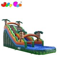 Prêt à expédier jungle toboggan gonflable avec piscine à vendre