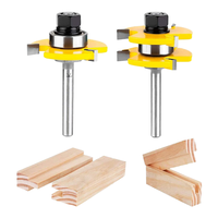 Outils de sculpture sur bois 12mm 1/2 tige langue et rainure Joint assembler mèches de routeur 3/4 "Stock t-slot Tenon fraise