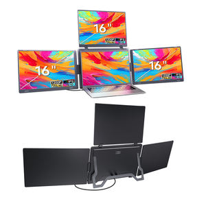 Moniteur portable IPS pour ordinateur portable 16 pouces FHD, 1 câble pour 3 écrans, extension d'écran d'ordinateur portable pour le bureau, le trading boursier, le télétravail - Product Image 1