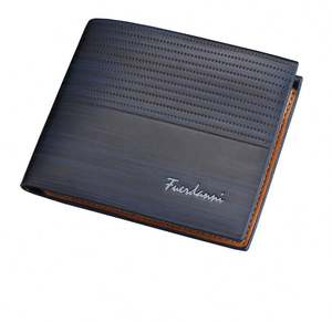 Portefeuille pour homme personnalisé de haute qualité, fin, bloquant les RFID, porte-cartes d'identité en cuir véritable avec logo en relief - Product Image 1