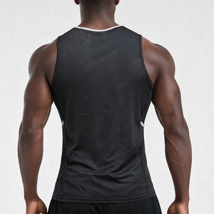 Débardeurs de course sans manches OEM personnalisés, ajustés pour homme, pour le sport, la gym, le fitness et la musculation - Product Image 2