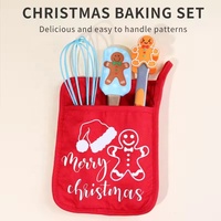3 Stück Weihnachts kuchen Backwerk zeuge Silikon Spatel Baumwoll matte Geschenkset für Teig Backen und Egg Beater Perfekter Back anzug