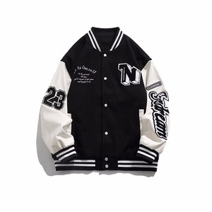Unisex Chất Lượng Cao Tùy Chỉnh Thêu Varsity Áo Khoác Quá Khổ Mỹ Hip Hop Phong Cách Của Nam Giới Dài Chiều Dài Quần Áo - Product Image 3