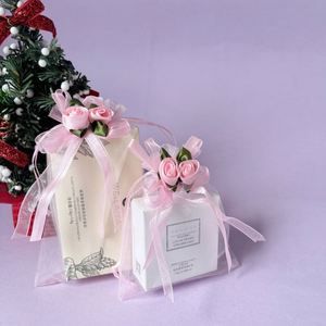 Sacs cadeaux personnalisés en organza rose 10x15cm pour mariage, bijoux, boucles d'oreilles, parfums, pour la fête des mères, Noël - Product Image 3