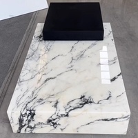 Moderne Luxe Qualité Prix Pas Cher Moderne Table D'appoint Nordic Kaia Calacatta Viola Marbre Plinthe Bloc Grande Table Basse Salon