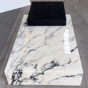 ModernLuxury Calidad Precio barato Mesa auxiliar moderna Nordic <span class=keywords><strong>Kaia</strong></span> Calacatta Viola Mármol Zócalo Bloque Mesa de centro grande Sala de estar - Product Image 6