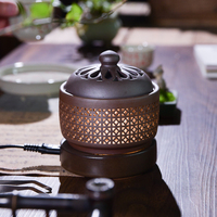 Coffrets cadeaux Brûleur d'encens électrique avec minuterie Encensoir en céramique Brûleur de résine d'encens Frank, Brûleur de Bakhoor Lampe à huile essentielle