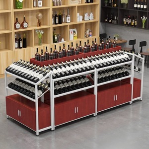 Expositor de Vino Tinto de Doble Cara Personalizado YUMEI, de Acero y Madera de Alta Calidad para <span class=keywords><strong>Supermercado</strong></span>, Ajustable, Duradero, con Acabado de Esmalte Horneado - Product Image 6