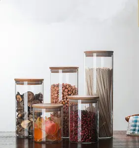 Borosilicate Clear Glass Jars Capacity With Lids Candy Spice Condiments Storage Versatile Food Container