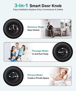 Aluminum Smart <b>Knob</b> Lock Home Indoor Bedroom Hotel Fingerprint High Security Handle FK-51 FK-51 - Product Image 5