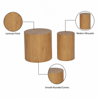 Ensemble de tables basses gigognes modernes et minimalistes 2-en-1 avec plateau en MDF mélaminé, écologiques et peu encombrantes pour salon, vente en gros OEM