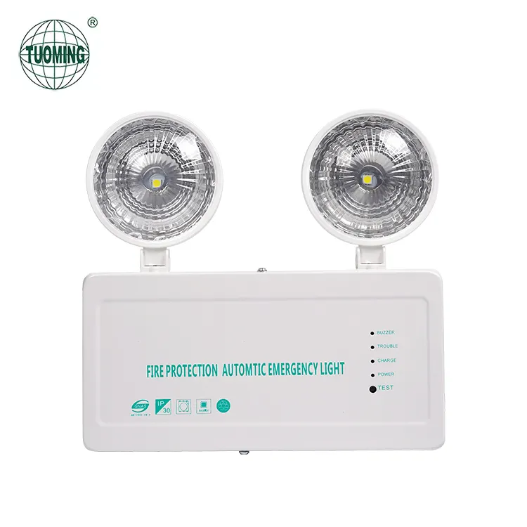Adjustable Double Heads Spot Indoor School Mall Hotel Led Rechargeable Emergency Light