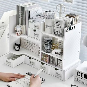 <b>Desktop</b> Organizer Corner <b>Shelf</b> 3 Tier Rectangle Storage For Stationery Office Supplies Drawer Organizer With Drawers And <b>Shelves</b> - Product Image 1
