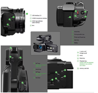 Caméscope Numérique 6K HD 64MP avec Zoom Numérique 18X, Caméra WIFI avec Télécommande Sans Fil à 360 Degrés