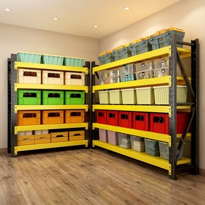 Boltless Adjustable Heavy Duty Load-Bearing 300kg/Layer Iron 4-Layer Industrial <strong>Storage</strong> Shelf <strong>Racking</strong> <strong>System</strong> - Product Image 5