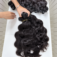 Extensions de cheveux naturels indiens ondulés non traités, double trame, vente en gros