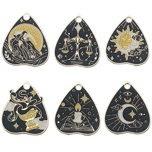 Pendentif Cœur Multicolore en Alliage de Zinc, Breloque Carte de <span class=keywords><strong>Tarot</strong></span> Soleil pour Fabrication de Bijoux DIY (Colliers, Bracelets, Boucles d'Oreilles, Porte-clés) - Product Image 5
