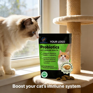 OEM/ODM Kattenprobiotica Kauwtabletten met visolie Omega-3 & Probiotica ter ondersteuning van de immuniteit, reguliere ontlasting en een gezonde spijsvertering - Product Image 2