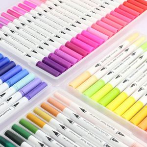Marcadores de Arte de Doble Punta Basics, Marcadores Permanentes de Punta Fina, 12/24/36/60/80 Colores, Acuarela, Embalaje Suelto - Product Image 2