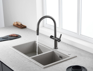 Thông minh touchless cảm biến Pull-out bếp Vòi Mixer tap thép không gỉ kỹ thuật số hiển thị nhiệt độ duy nhất xử lý cho căn hộ - Product Image 5