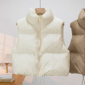Femmes automne hiver haute qualité pliable léger chaud col montant coupe-vent mince mince <span class=keywords><strong>sans</strong></span> <span class=keywords><strong>manches</strong></span> bouffant veste vers le bas gilet - Product Image 3