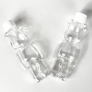 Bouteille de boisson en plastique transparente de qualité alimentaire avec couvercle, vente chaude, emballage de jus, bouteille jetable pour thé au lait gloomy bear - Product Image 3