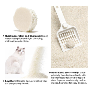 Areia para Gato de Mandioca Marca Privada Produtos de Areia para Gato Leve e Sem Poeira para Múltiplos Gatos do Fabricante de Areia para Gato - Product Image 3