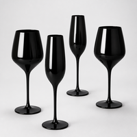 Ensemble de verres à vin noirs brillants élégants SUNYO, flûtes à champagne de luxe, verres sans plomb, gobelets pour fêtes, mariages, décorations d'événements