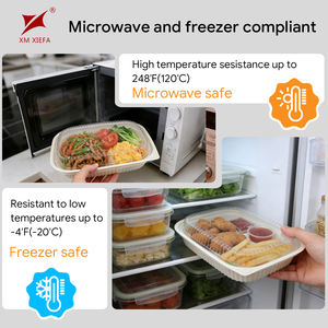 2200ML Biodegradable Disposable PP <b>Plastic</b> Blister Tray Hinged <b>Lid</b> Lunch Box Takeaway Food Packaging <b>Container</b> - Product Image 3