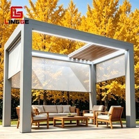 Pergola rétractable en aluminium pour restaurant de zone touristique, écologique, résistante aux intempéries, protection UV, pour extérieur
