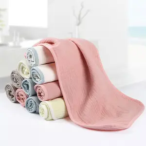 High Performance Solid Color Organic Muslin Cotton 4 layers Burp Cloth Baby Bibs For Newborns Feeding Bids