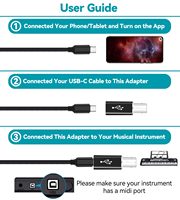 Justlink Midi a convertidor de tipo C hembra a macho adaptador de teléfono móvil portátil batería de Piano electrónico escáner de impresora