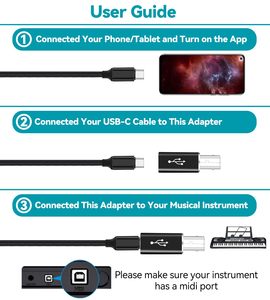 Justlink Midi a convertidor de tipo C hembra a macho adaptador de teléfono móvil portátil batería de Piano electrónico escáner de impresora - Product Image 6