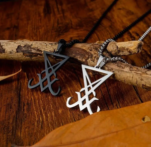 Collar con Sello de <span class=keywords><strong>Lucifer</strong></span>, Acero Inoxidable, Símbolo Satánico, Sello de Satán, Colgante de <span class=keywords><strong>Lucifer</strong></span>, Joyería de Demonio, Regalo - Product Image 5