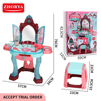 Ensemble de maquillage pour jeu d'imitation Zhorya, table de maquillage avec chaise, induction infrarouge, porte qui s'ouvre, pour petite princesse