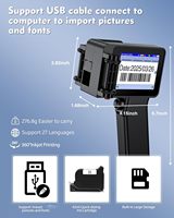 Nueva Impresora de Inyección de Tinta Portátil de 600dpi, 60 Velocidades de Impresión, Cartucho de Tinta de Secado Rápido, Conectividad USB, Código de Barras, Código QR, Fecha y Hora