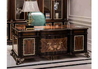 Bureaux exécutifs royaux personnalisés bureau d'écriture de luxe en bois de haute qualité magnifique établi de sculpture sur bois