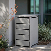 Poubelles de recyclage rectangulaires en métal écologiques pour jardin extérieur, de luxe moderne, grande taille, pour la maison