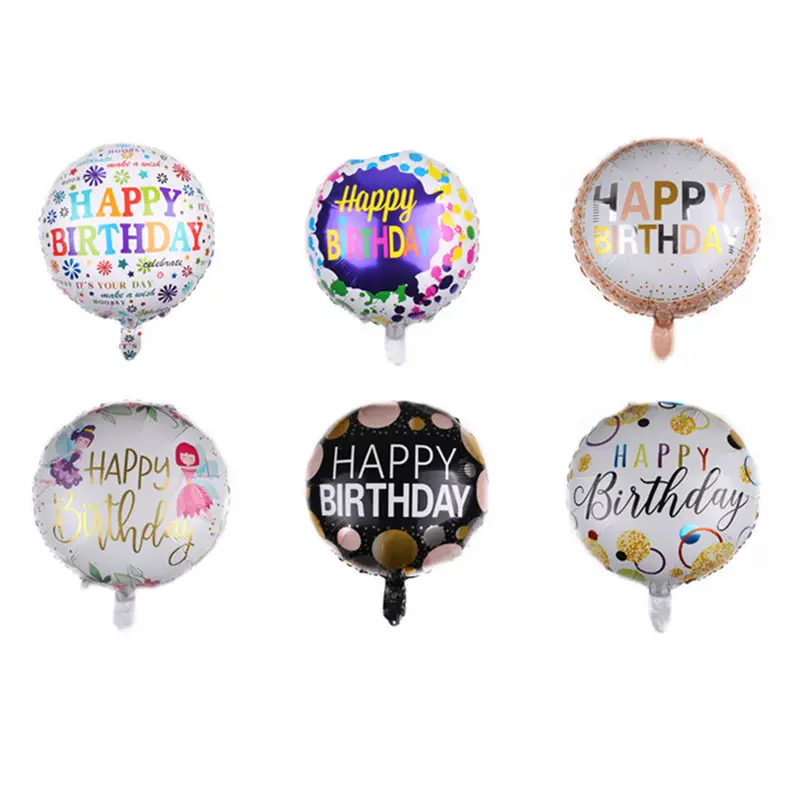 Toptan balonlar dekorasyon 18 inç mutlu doğum günü alüminyum balon balonlar doğum günü partisi malzemeleri