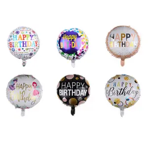 Wholesales balões de alumínio para decoração, 18 polegadas, feliz aniversário, suprimentos para balões de festa de aniversário
